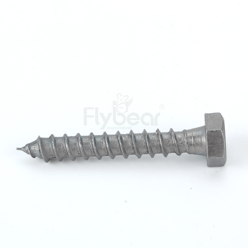 碳钢镀银色六角头木牙螺栓
