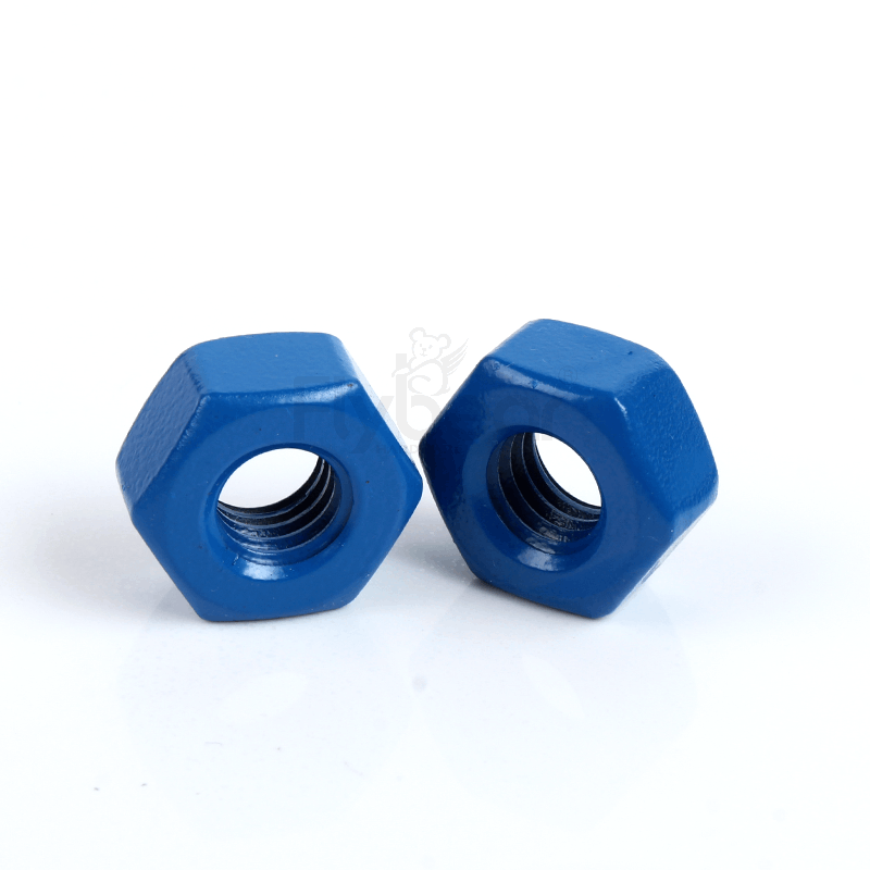 镀蓝色铁氟龙720H 美制六角螺母