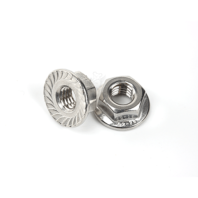 304不锈钢A2-70六角法兰螺母带齿DIN6923