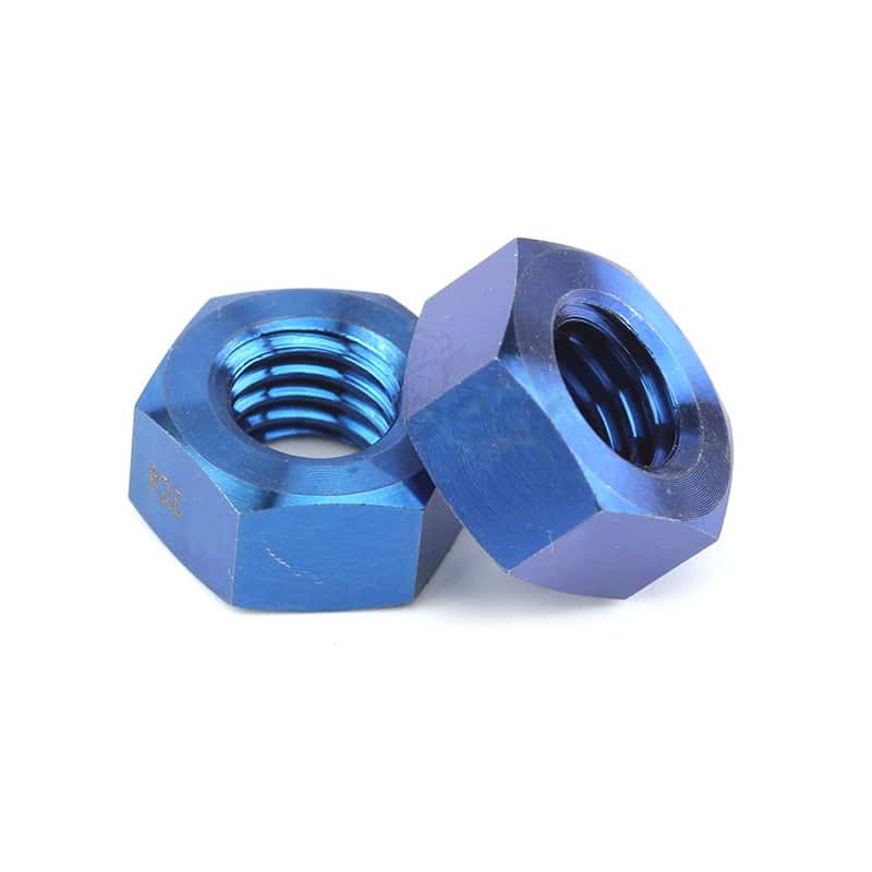 TC4(抗拉≥1100MPa)钛合金脉冲阳极氧化1型六角螺母GB6170